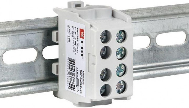 Клемма распределительная КСР с двойным винтом 2х25/2х16 сер. PROxima EKF ksr-2.25-2.16-grey