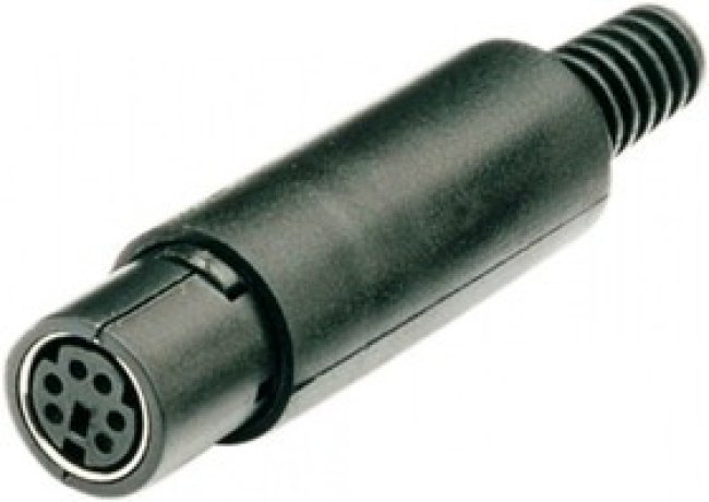 KLS1-294F-6B, (MDN-6F), Гнездо mini DIN 6 контактов на кабель