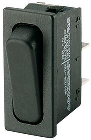 01831.3312-02, Клавишный переключатель, Вкл.-Выкл., SPST, Без Подсветки, Панель, Черный, 1830