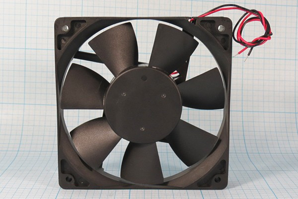 Вентилятор 120x120x25, напряжение 12В, ток 0,30А, выводы 2L, подшипник качения, JF1225B1H JAMIC