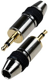 1-062G, штекер аудио 3.5мм моно металл на кабель d до 5.0мм "позолоченный"