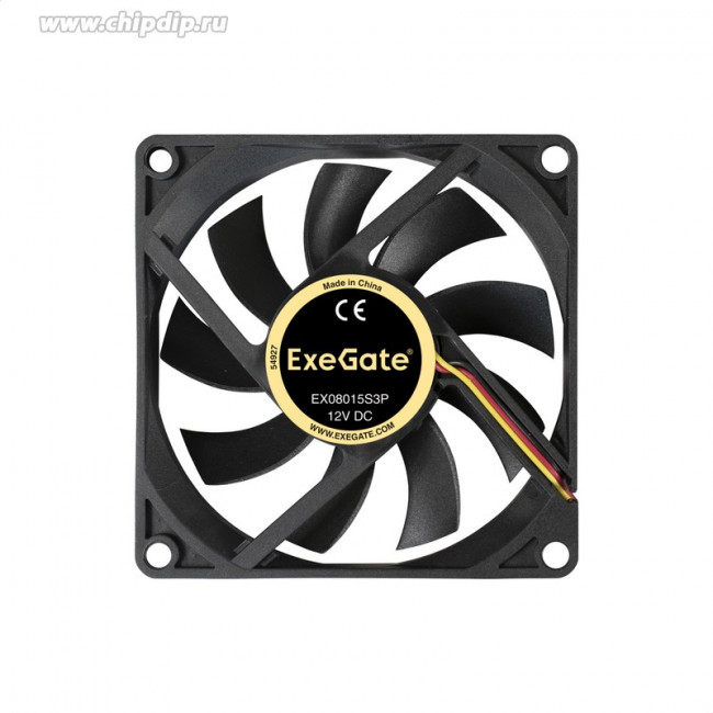 EX180973RUS, Вентилятор 12В DC ExeGate EX08015S3P (80x80x15 мм, Sleeve bearing (подшипник скольжения), 3pin, 2000RPM, 20.5dBA) EX180973RUS, Вентилятор 12В DC ExeGate EX08015S3P (80x80x15 мм, Sleeve bearing (подшипник скольжения), 3pin, 2000RPM, 20.5dBA)
