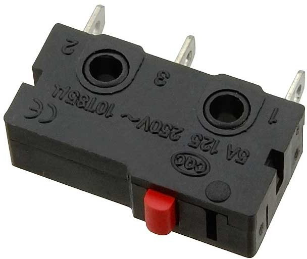 SM5-00N-115, (250V 3A для навесного монтажа.), Микропереключатель 3А 250В, прямые выводы с отверстием