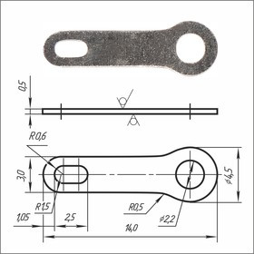 Лепесток латунный никелированный PSV 1-2,2-14-03