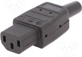 CL1918, Разъем: питания AC, вилка, "мама", 10А, 250ВAC, IEC 60320, C13 (F)