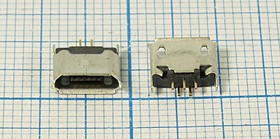 L-KLS1-2233B-B, Гнездо USB тип B на плату, вертикальный монтаж, 5 контактов; №15822K гн microUSB \B\5C2HP\плат\верт\ SMD\L-KLS1-2233B-B\