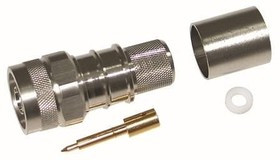 TC-600-NMH-X, RF Connectors / Coaxial Connectors N-Male (plug) crimp connector (solder-on pin) hex/knurl nut, no braid trim for use to 8 GHz TC-600-NMH-X, RF Connectors / Coaxial Connectors N-Male (plug) crimp connector (solder-on pin) hex/knurl nut, no braid trim for use to 8 GHz