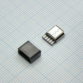 microUSB 5BF кабельная розетка, (розетка кабельная), Разъем Micro USB тип B, USB 2.0, розетка, 5 выводов