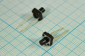 Переключатель тактовый 6,2x 6,2x 7,0, h 2,5, NO, черный, 2LW13