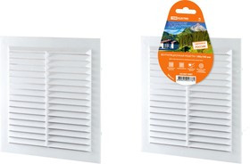 Решетка неразъемная с москитной сеткой, бел. 190х190 TDM Решетка неразъемная с москитной сеткой, бел. 190х190 TDM