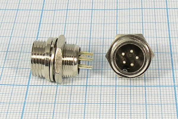 Штекер микрофонный MIC12\5P\пан\М12\X12-5P; №10640 штек мик MIC12\5P\пан\М12\\X12-5P