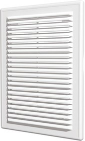 233-027, Решетка вентиляционная вытяжная АБС 249x249, бел. 2525Р 233-027, Решетка вентиляционная вытяжная АБС 249x249, бел. 2525Р
