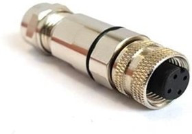 PXMBNI12FBF04DSCPG7, Разъем Кабеля, Buccaneer M12 Series, M12, Female, 4 Positions, Гнездо для Пайки PXMBNI12FBF04DSCPG7, Разъем Кабеля, Buccaneer M12 Series, M12, Female, 4 Positions, Гнездо для Пайки