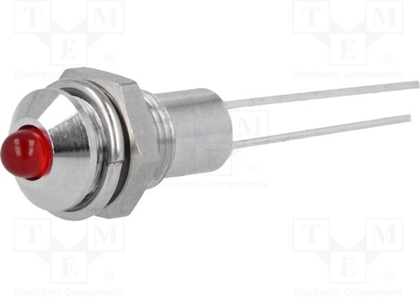 SMQS 060, Индикат.лампа LED, выпуклый, Отв 6,2мм, IP40, на печатную плату