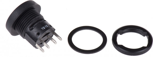PS-100/BLACK, Переключатель: кнопочный, Пол: 2, SPDT, 5A/250ВAC, 5A/24ВDC, IP67