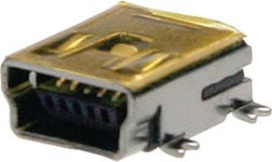 65100516121, USB Connector, Receptacle, Mini USB-B 2.0, Right Angle, Positions - 5 65100516121, USB Connector, Receptacle, Mini USB-B 2.0, Right Angle, Positions - 5