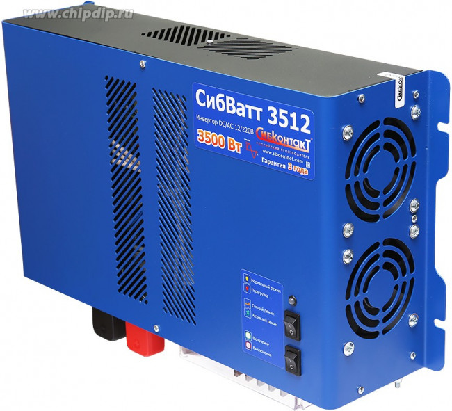 СибВатт 3512 инвертор, преобразователь напряжения DC/AC, 12В/220В, 3500Вт СибВатт 3512 инвертор, преобразователь напряжения DC/AC, 12В/220В, 3500Вт