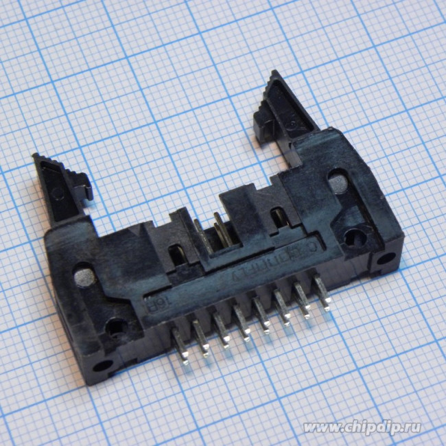 SCM-16 (DS1011-16S) (IDCC-16MS), Вилка на плату прямая с защелкой 16pin