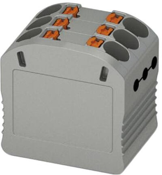 Distribution block, push-in connection, 0.14-2.5 mm², 6 pole, 17.5 A, 6 kV, gray, 3002757