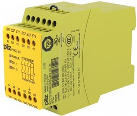 774318, Dual-Channel Emergency Stop Safety Relay, 24 V dc, 230V ac, 3 Safety Contacts
