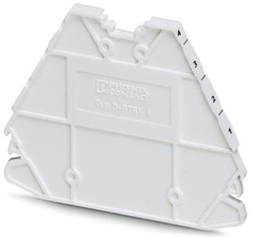 D-PTRV 4 WH 4-1, Аксессуар, Phoenix PTRV Series DIN Rail Terminal Blocks, End Cover, PTRV