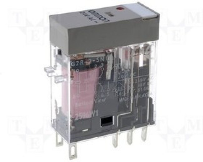 G2R-2-SN-48AC, Реле электромагнитное, DPDT, 5A/250ВAC, 5A/30ВDC, макс.380ВAC