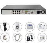HIKVISION DS-7608NI-K2/8P 8-ми канальный IP-видеорегистратор с PoE Видеовход: 8 каналов; аудиовход: