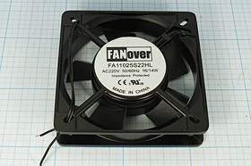 Вентилятор 220 Вольт, 110x110x25мм, подшипник скольжения, 2000об/мин; №ВН006S вент 110x110x25\220В\16Вт\ 2L\ПС\FA11025S22HL\