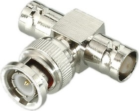 Переход BNC штекер - 2 х BNC гнездо T-connector металл, PL2349