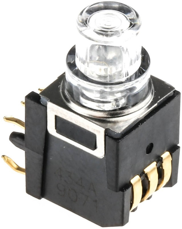 K5V1 GN 43 T, Green Button Tactile Switch, SPDT 100 mA @ 32 V dc 4mm
