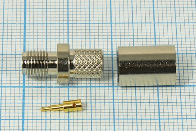 Разъем reversSMA розетка, RG5X, обжимной, обратной полярности Разъем reversSMA розетка, RG5X, обжимной, обратной полярности