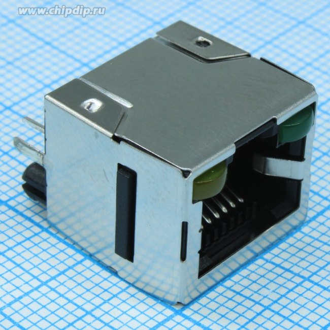 RJHSE-3381, Гнездо, RJ45, Кат: 5, экранированный,с LED, Конф: 8p8c, THT, прямой RJHSE-3381, Гнездо, RJ45, Кат: 5, экранированный,с LED, Конф: 8p8c, THT, прямой