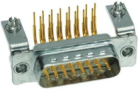09641247232, D-Sub Standard Connectors 9P MALE RIGHT ANGLE BOARDCLIP/CLINCH NUT