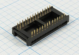 Разъем (IDC) DIP L-28 вилка, шаг P2.54x15.24, контакты 28P, на шлейф, DIP L-28