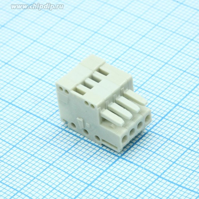 8EDGK-2.5-04P-11-01AH, 4-контакт. розетка, шаг 2,5 мм, светло-серая