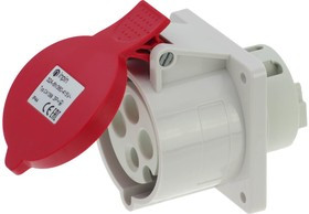 Встраиваемая розетка 32A/400V/3P+E/IP44, фланец 75x75 CA1399