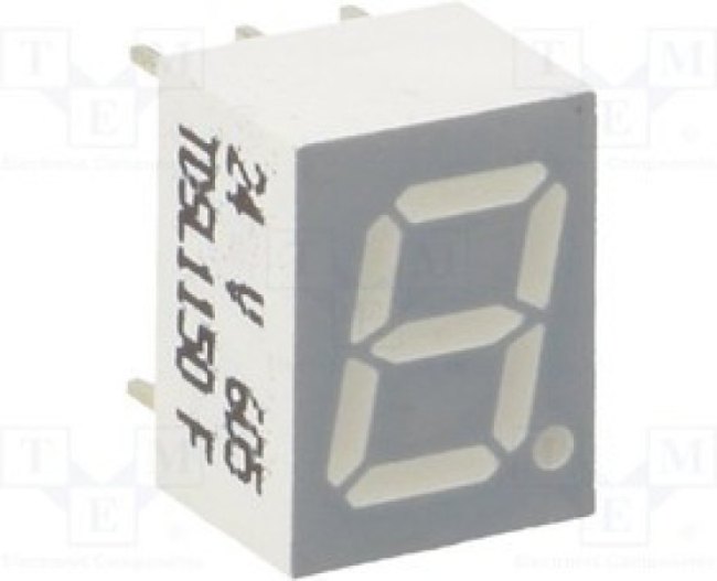 TDSL1150, Дисплей: LED, 7-сегментный, 7мм, 0,28", II.зн: 1, красно-оранжевый