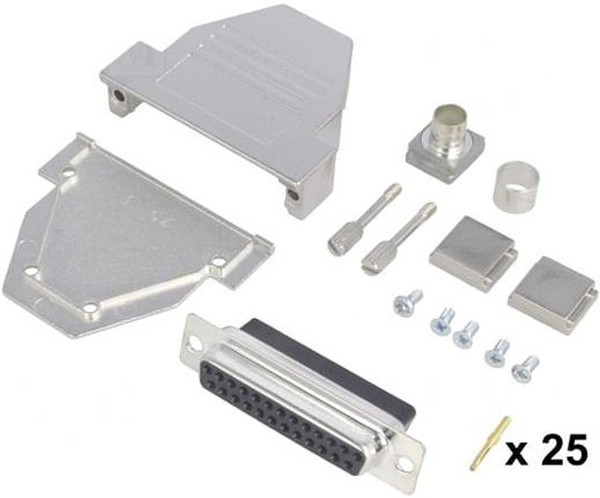 DCRP25-DBCS-CF65, Разъем D-Sub; PIN: 25; вилка; "мама"; обжим; на провод; черный DCRP25-DBCS-CF65, Разъем D-Sub; PIN: 25; вилка; "мама"; обжим; на провод; черный