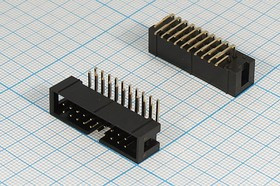 Разъем (IDC) BH-20R вилка, шаг P2.54x2.54, контакты 20P, на плату, угловой, BH-20R