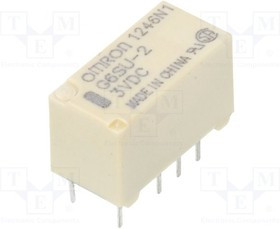 G6SU-2-3DC, Реле: электромагнитное, DPDT, Uобмотки: 3ВDC, 0,5A/125ВAC, 100мВт