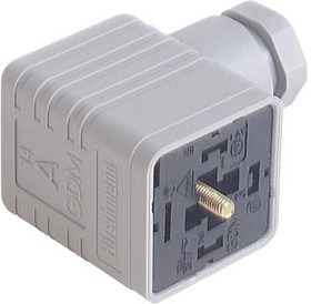 GDM 3016 GREY, Прямоугольный разъем питания, серый, 3 контакт(-ов), GDM, Монтаж на Кабель, Винт, Гнездо