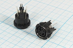 Разъем (miniDIN) MCC-5503-4P [S-VHS] розетка, контакты 4HP, монтаж на блок, d13, MCC-5503-4P [S-VHS]