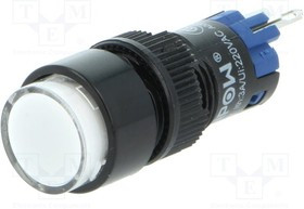 V12Y-11Z-24W, Переключатель кнопочный 2 SPDT DC белый