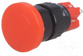 V16-21M-24R, Переключатель: кнопочный, Пол: 2, SPDT, 3A/250ВAC, 2A/24ВDC, ON-ON