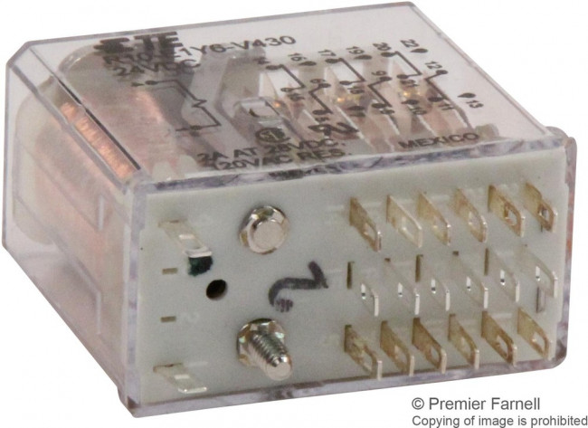 R10-E1Y6-V430, RELAY, 6PDT, 120VAC, 28VDC, 2A