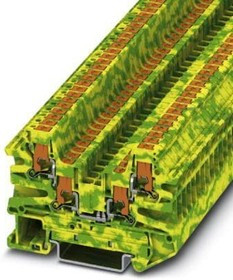 1079012, DIN Rail Terminal Blocks Push-In Term Block Green-Yellow Quattro