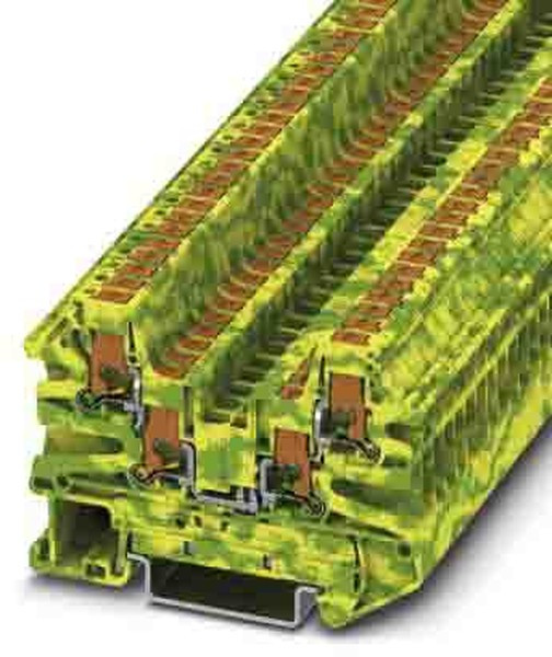 1079012, DIN Rail Terminal Blocks Push-In Term Block Green-Yellow Quattro