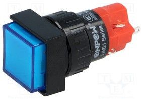 V16F-11-B, Переключатель: кнопочный, Пол: 2, SPDT, 3A/250ВAC, 2A/24ВDC, IP40