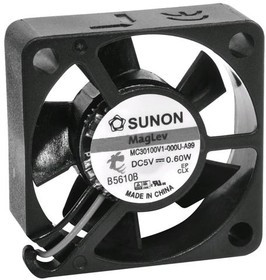 MF30100V1-1000U-S99, Вентилятор осевой 5В DC 30x30x10мм, 9,3куб.м/ч, 23dBA, PWM