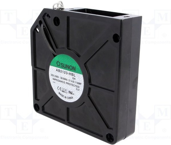 AB2123-HBL.GN, Вентилятор радиальный, 230В AC, 120x120x37мм, подшипник качения, 33,89куб.м/ч, 48дБА